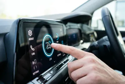 Accès aux réglages des aides à la conduite sur écran tactile Volkswagen