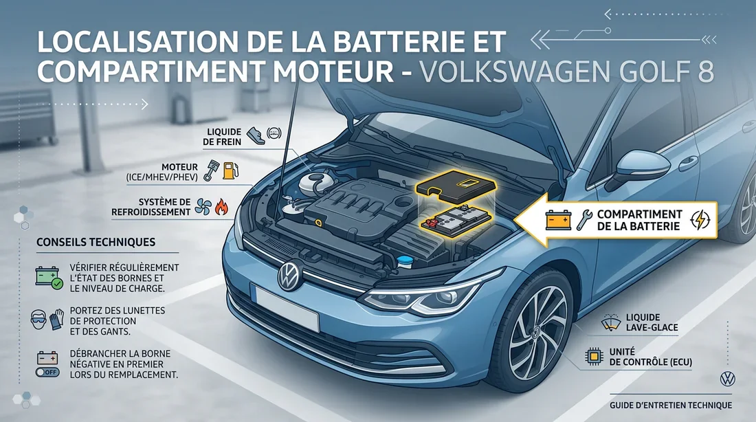Emplacement batterie Golf 8