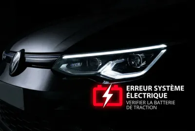 Voyant batterie rouge Golf 8 sur optique avant