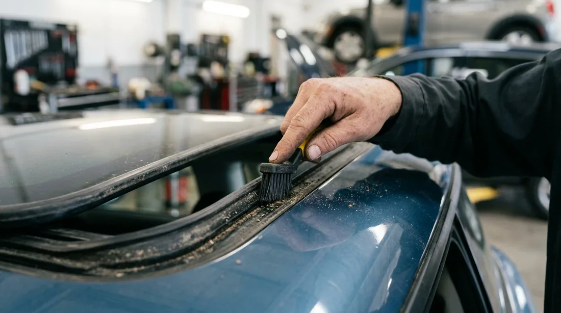 Nettoyage des joints de toit ouvrant de Mini Cooper par un professionnel