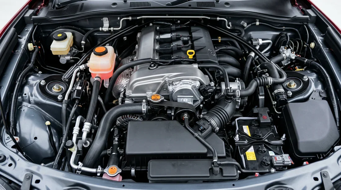 Examen visuel détaillé d'un moteur de voiture d'occasion
