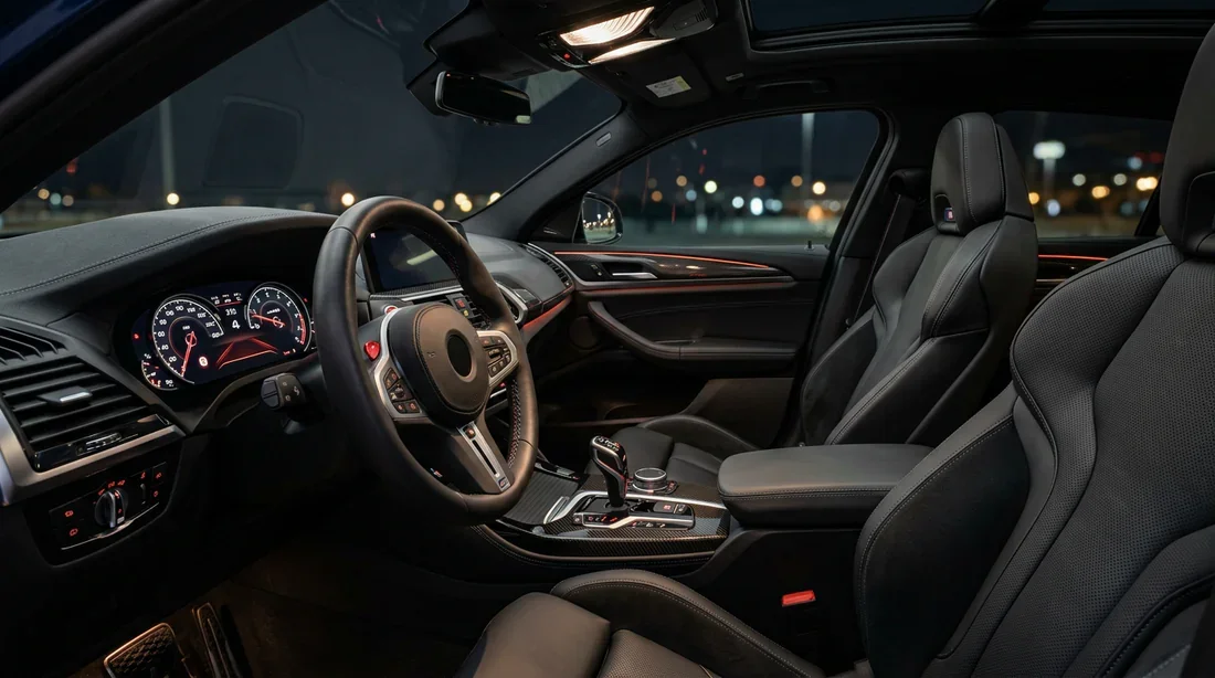 Intérieur et habitacle luxueux du BMW X4 M Competition