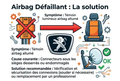 Infographie solution défaillance airbag Peugeot 307