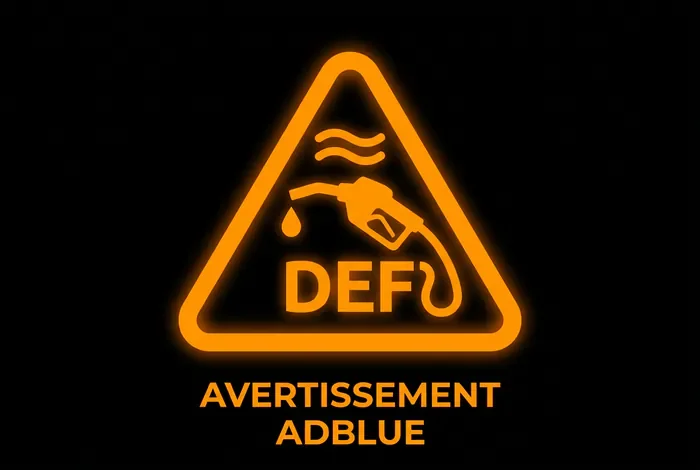Icône du voyant AdBlue orange sur fond noir