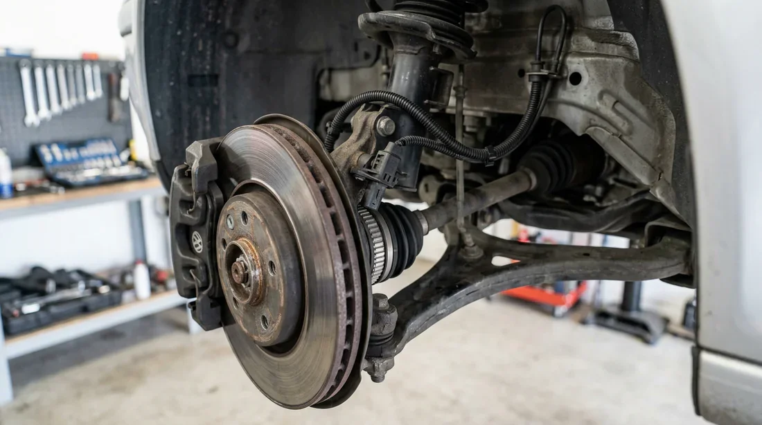 Capteur de vitesse de roue ABS sur le système de freinage d'une Golf 4